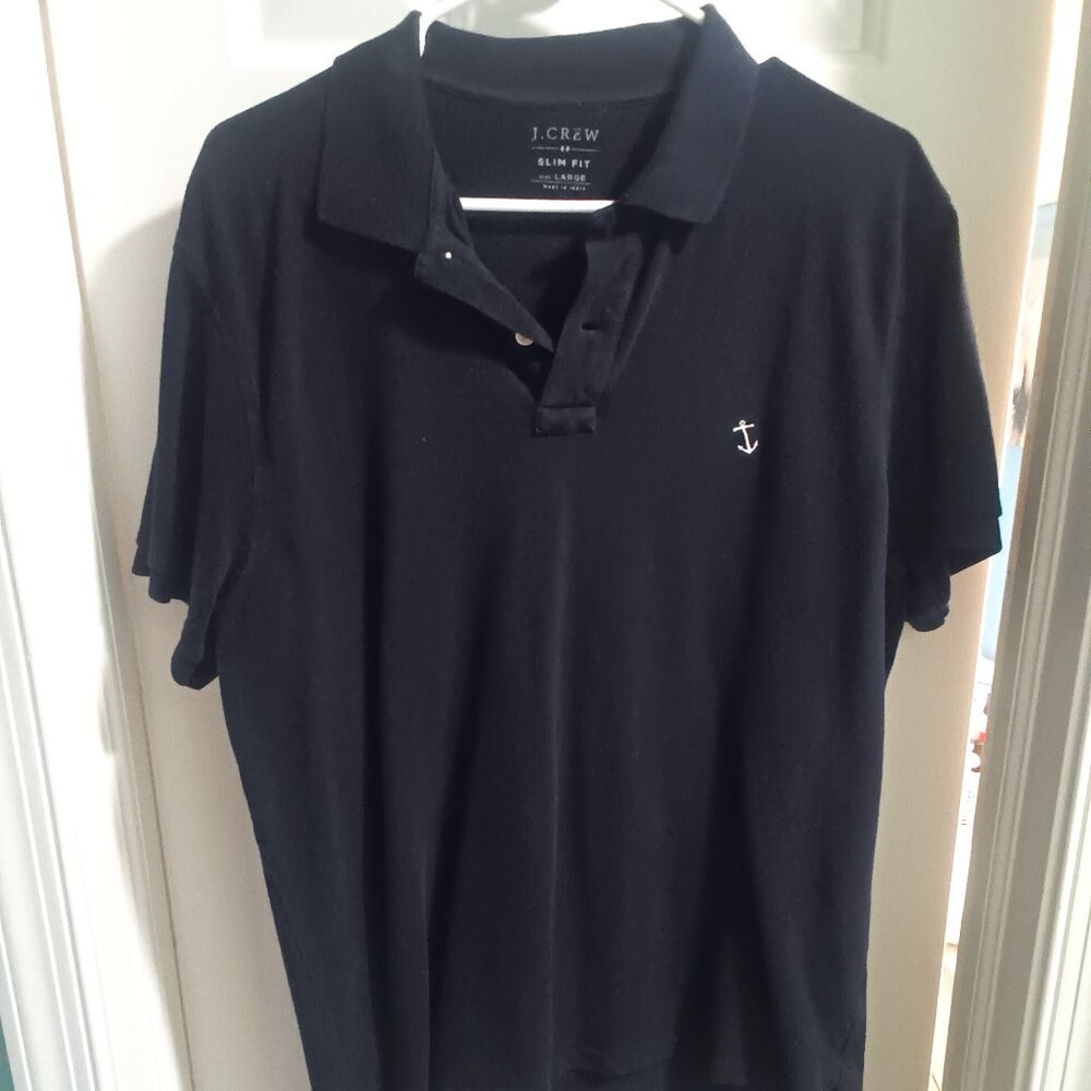 J Crew black polo mens large